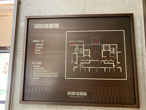 小区大堂疏散图标识牌